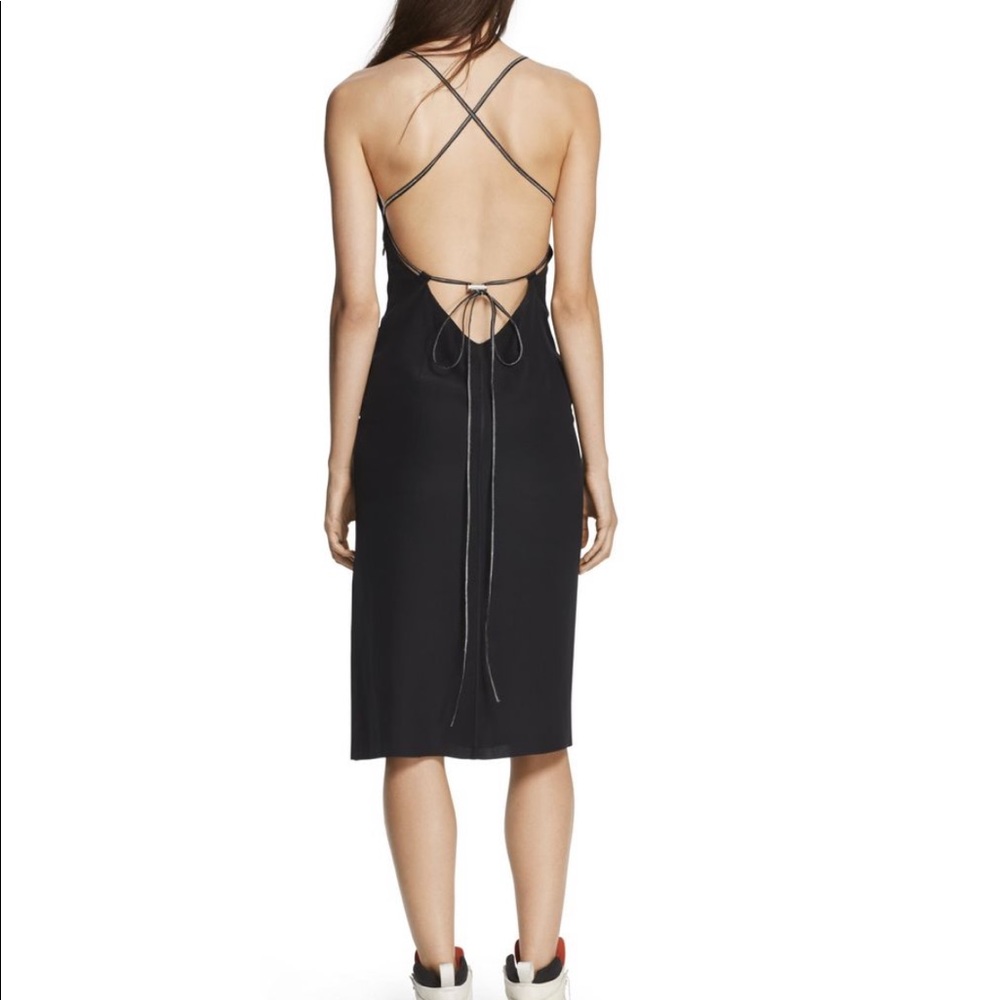 Rag & Bone Lea dress open back black L NWT